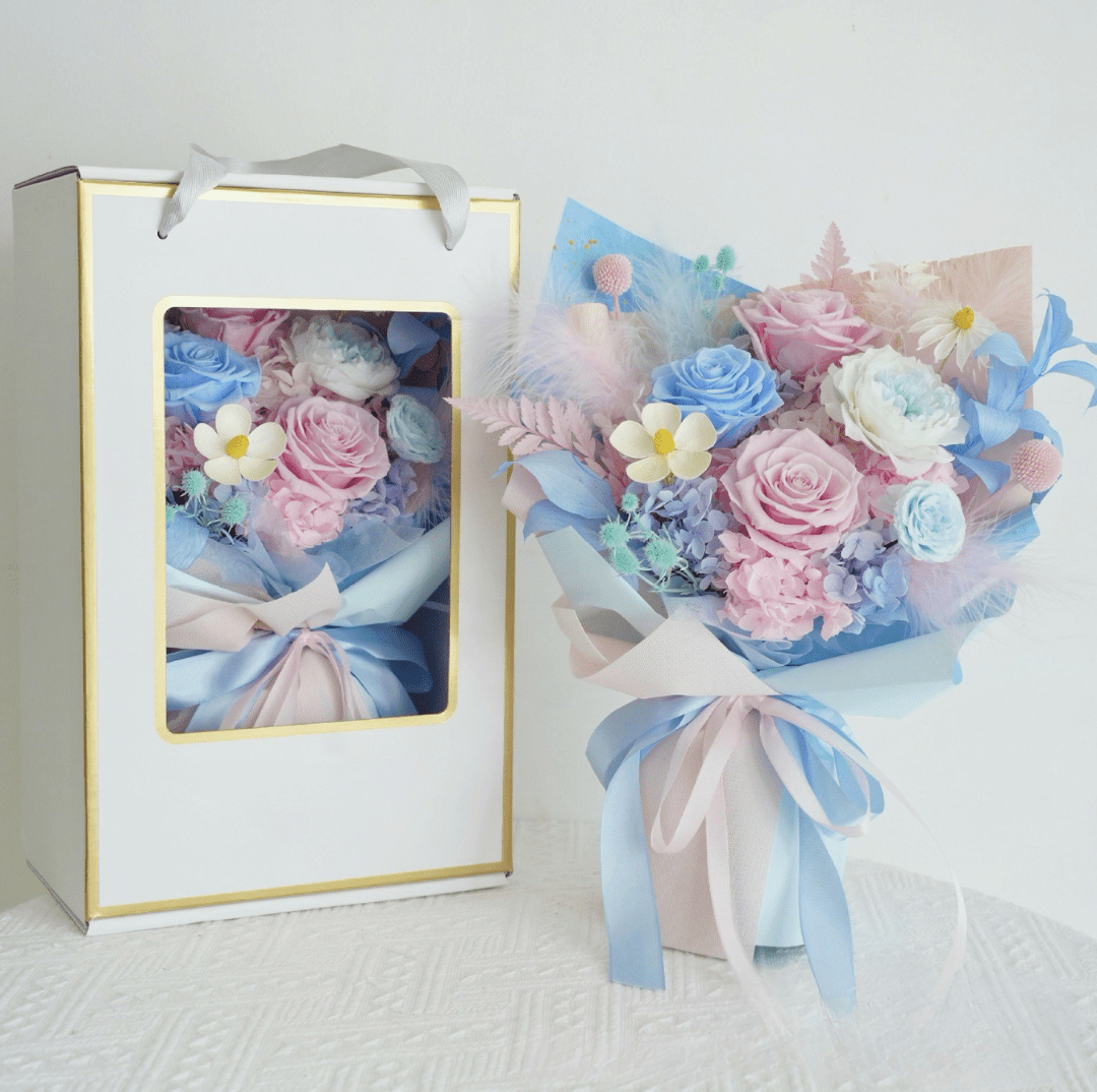 Ethereal Dreams - Pastel Preserved Flower Bouquet - Flowers - box - Preserved Flowers & Fresh Flower Florist Gift Store