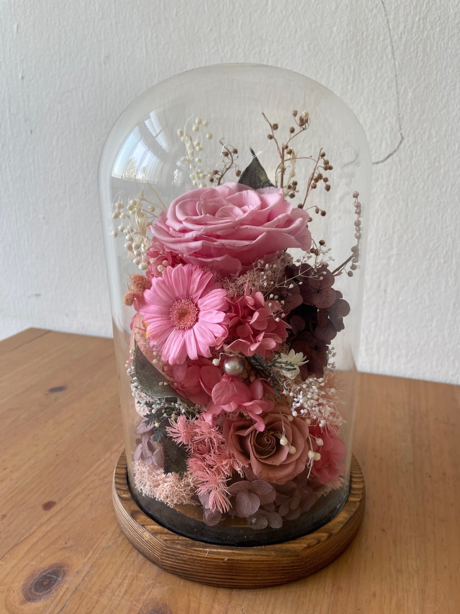 Gardenia Bell Dome - Flowers - Cherry Blossom Pink - Preserved Flowers & Fresh Flower Florist Gift Store
