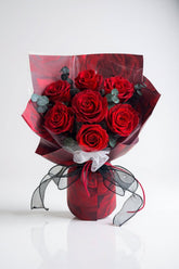 Hana (Rose) - Red Rose with Eucalyptus - Flowers - Original - Preserved Flowers & Fresh Flower Florist Gift Store