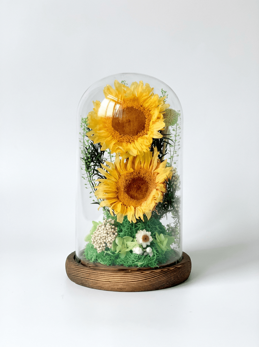 Sunflower Dome - Sunni Duet - Large Dome - Flowers - Preserved Flowers & Fresh Flower Florist Gift Store
