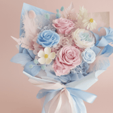 Yume (夢) - Pastel Preserved Flower Bouquet - Flowers - Blue - Preserved Flowers & Fresh Flower Florist Gift Store