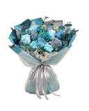 Aonami - Blue Preserved Flower Bouquet - Flowers - Grand - Preserved Flowers & Fresh Flower Florist Gift Store