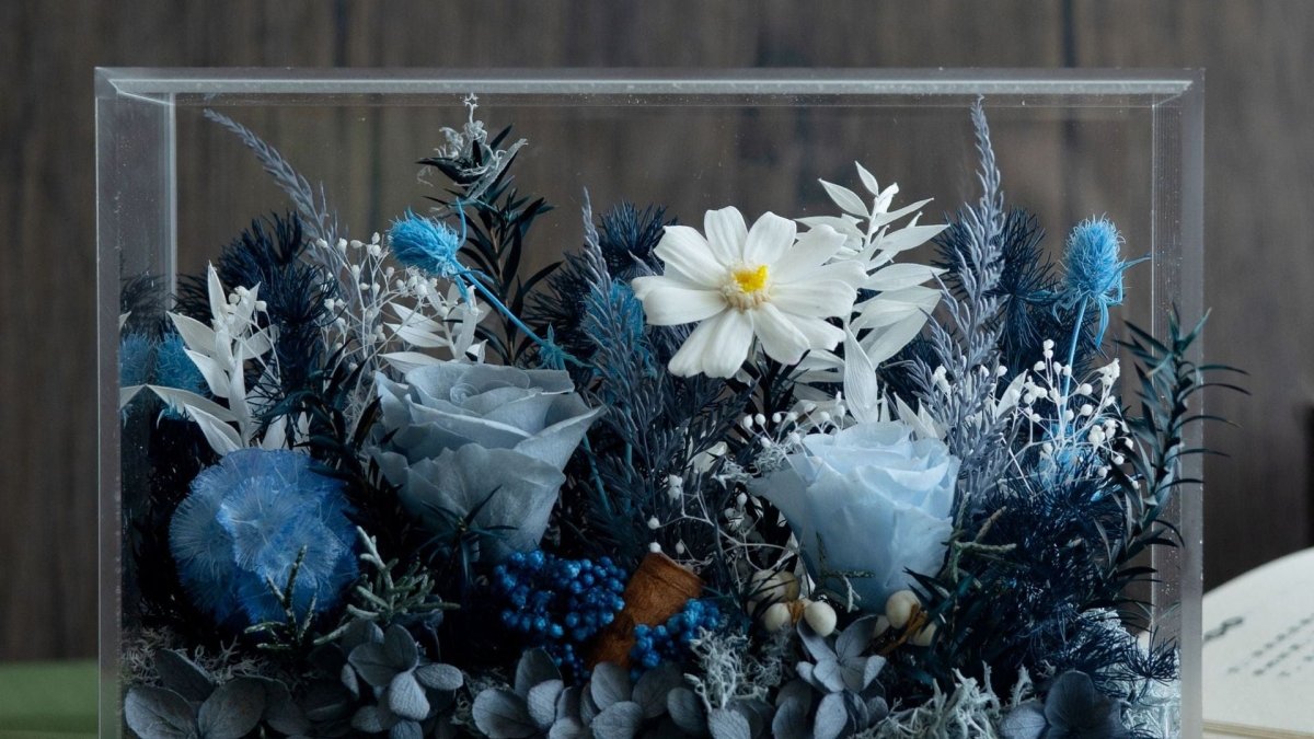 Enchanted Preserved Flower Box - Flowers - Gray Blue - Preserved Flowers & Fresh Flower Florist Gift Store