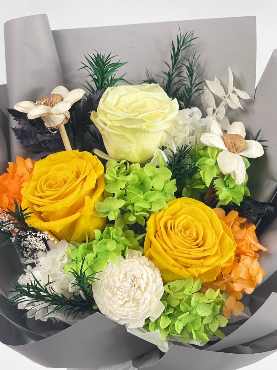Ensei - Flowers - Yellow/Green - Preserved Flowers & Fresh Flower Florist Gift Store
