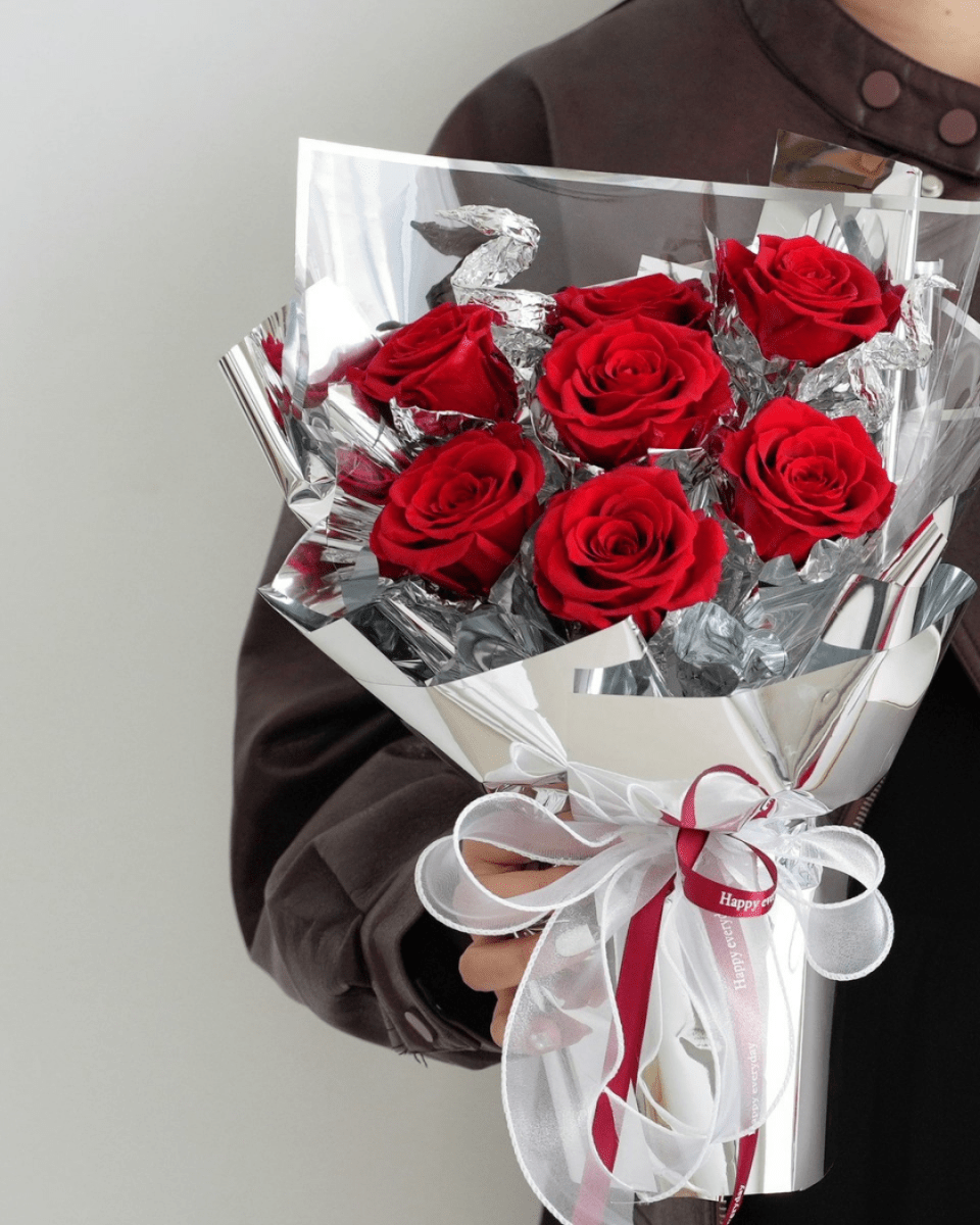 Galaxy 7 Rose Preserved Flower Bouquet - Valentine's Day Special - Flowers - red - Preserved Flowers & Fresh Flower Florist Gift Store