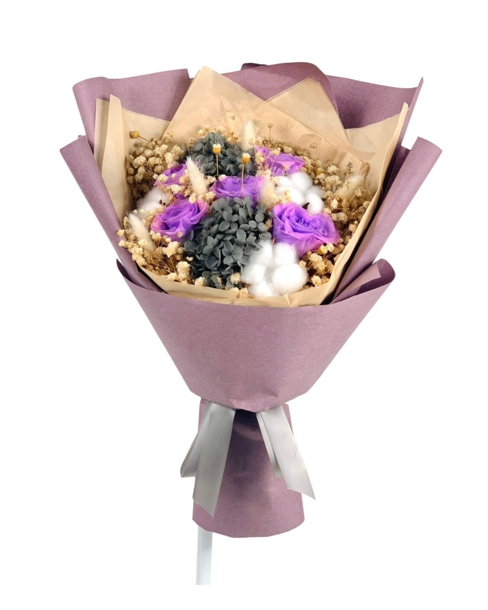 Kaitlyn (Preserved Bouquet) - Flowers - Purple - Preserved Flowers & Fresh Flower Florist Gift Store