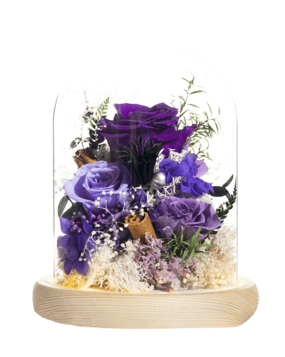 Sora Preserved Flower Dome - Flowers - Amber - Preserved Flowers & Fresh Flower Florist Gift Store