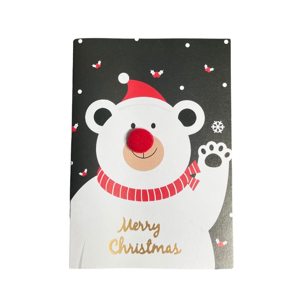 Christmas Card Red Nose (6 Designs) - Add Ons - Polar Bear - Preserved Flowers & Fresh Flower Florist Gift Store