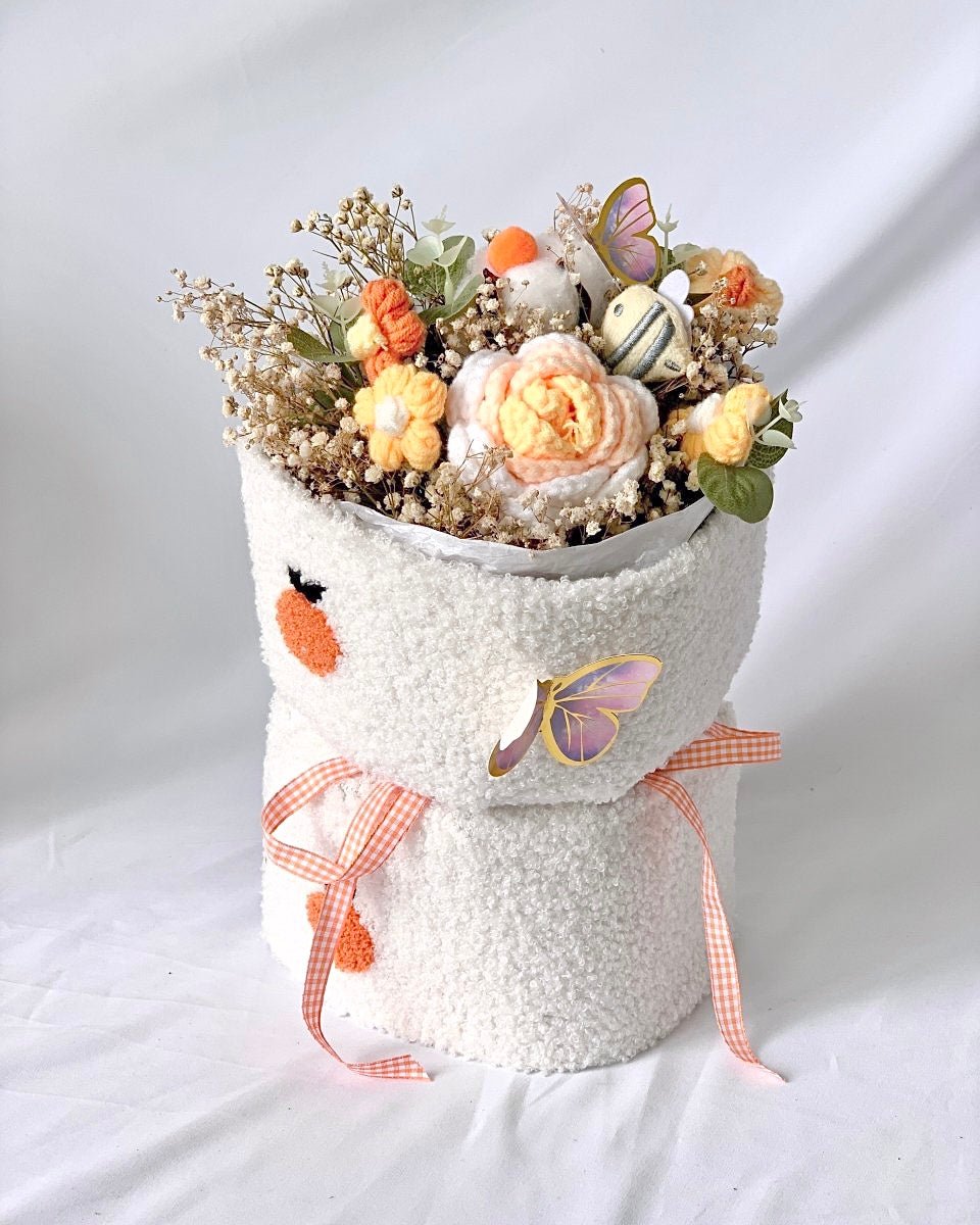 Emily - Handmade Knitted Flower Bouquet - Flower - Standard - Preserved Flowers & Fresh Flower Florist Gift Store