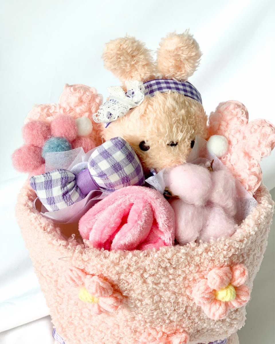 Fluffy Soft Toy Knit Bouquet - Bunny Doll - Flower - Preserved Flowers & Fresh Flower Florist Gift Store