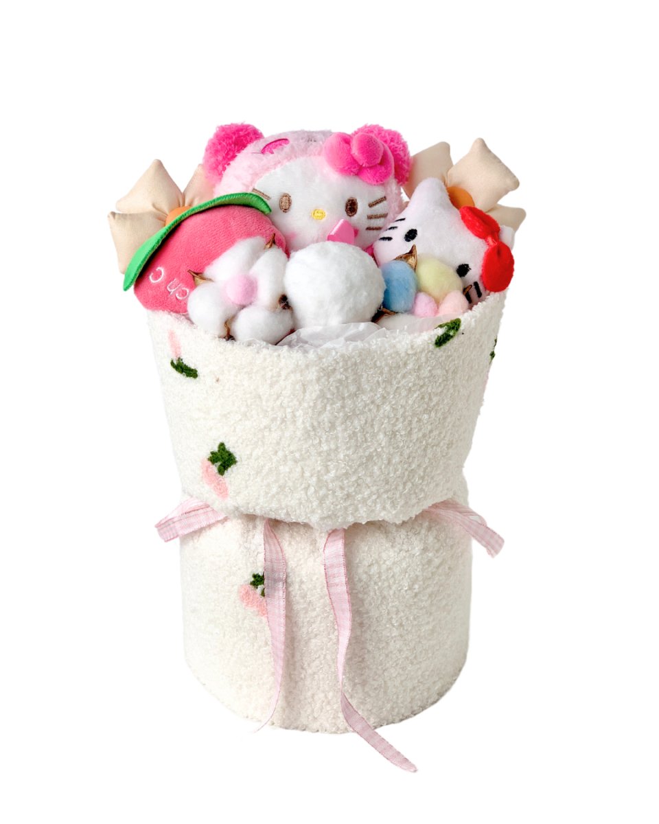 Fluffy Soft Toy Knit Bouquet - Hello Kitty - Flower - Preserved Flowers & Fresh Flower Florist Gift Store