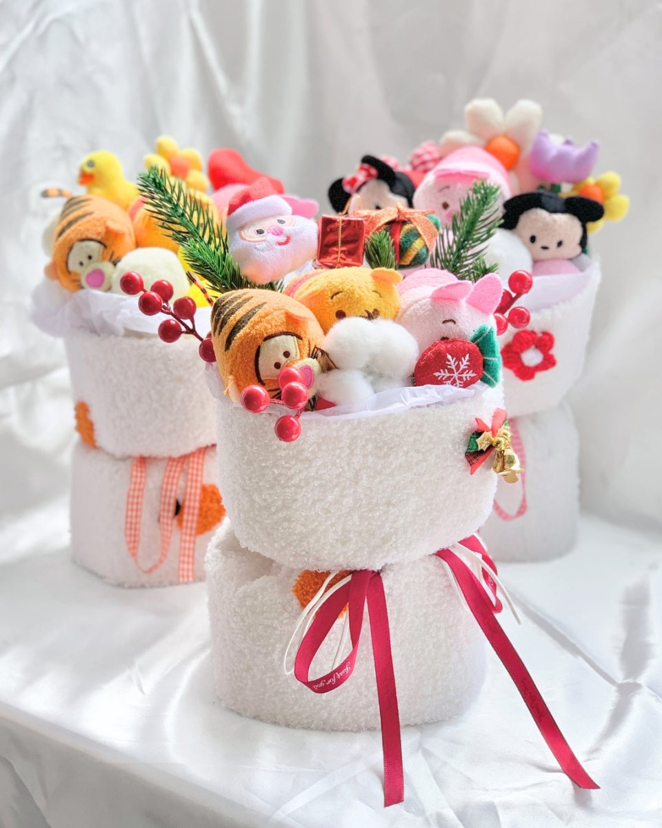 Fluffy Soft Toy Knit Bouquet - Winnie Tsum Tsum - Flower - Preserved Flowers & Fresh Flower Florist Gift Store