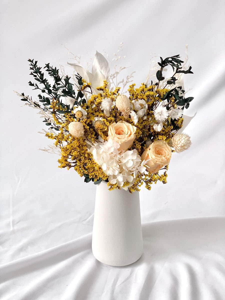 Keira, Yellow - Preserved Flower Arrangement - Flower - Preserved Flowers & Fresh Flower Florist Gift Store