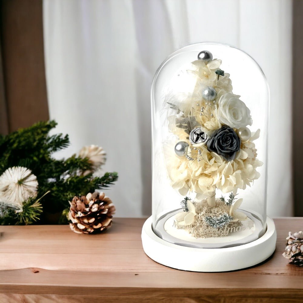 Kurisumasu - Merry Christmas Tree Preserved Dome - Flower - Green - Preserved Flowers & Fresh Flower Florist Gift Store